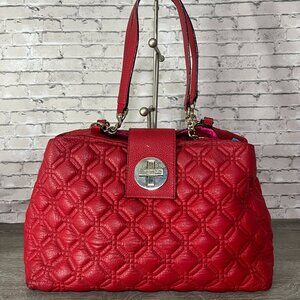 Kate Spade Astor Court Elena Red Quilted Leather Tote #WKRU1482